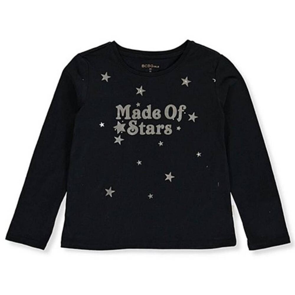 BCBGirls Made of Stars Black Long Sleeve Shirt Size 6X Girls Youth